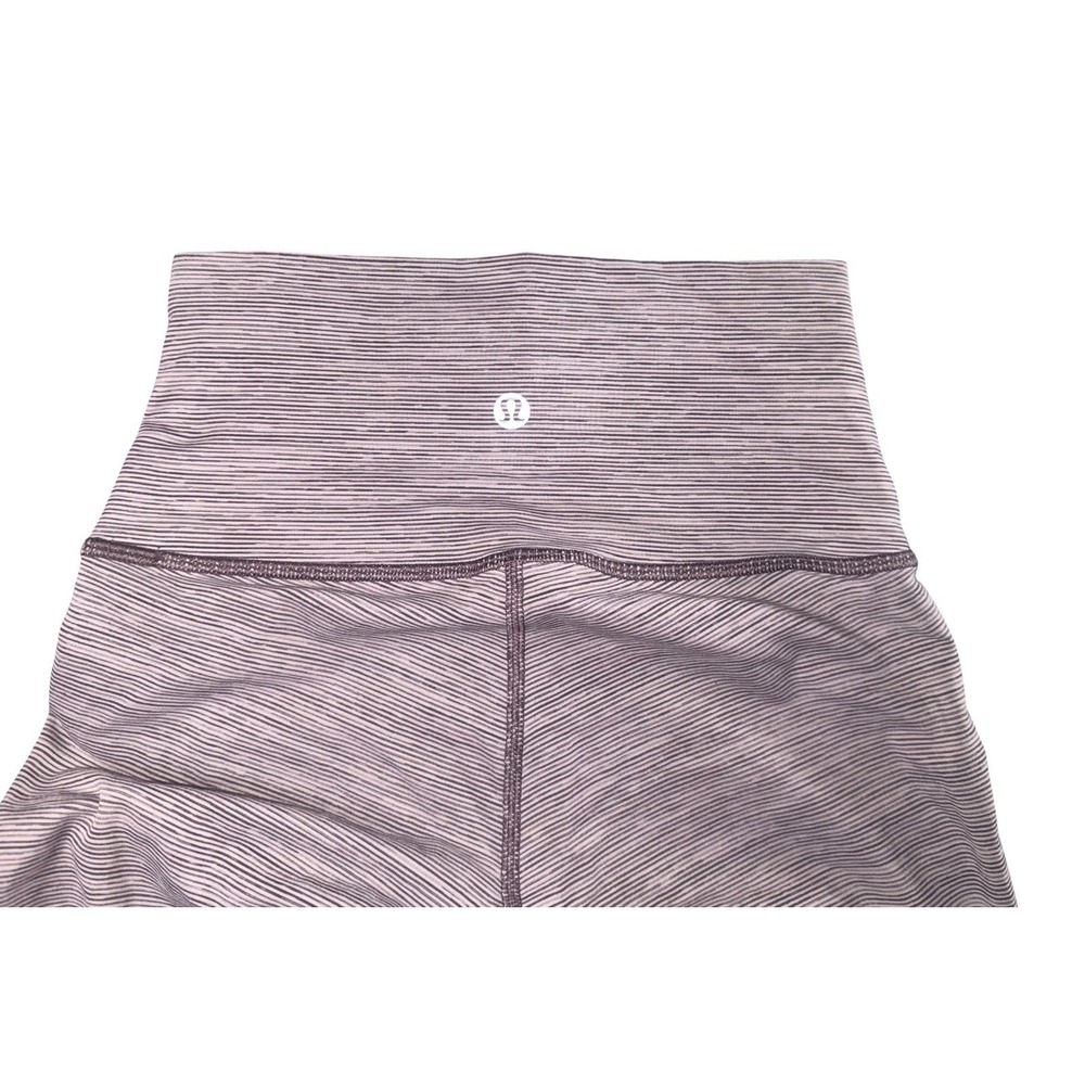 LULULEMON Women's Size 2 High Rise Yoga Leggings Purple Stripe Stretch 28in - Picture 7 of 10